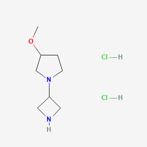 molecular formula C8H18Cl2N2O B1474173 1-(氮杂环丁-3-基)-3-甲氧基吡咯烷二盐酸盐 CAS No. 2097953-63-2