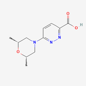 molecular formula C11H15N3O3 B1474184 6-((2S,6R)-2,6-dimethylmorpholino)pyridazine-3-carboxylic acid CAS No. 1918656-73-1