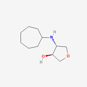 molecular formula C11H21NO2 B1474186 (3S,4R)-4-(环庚基氨基)氧杂环-3-醇 CAS No. 1932524-57-6