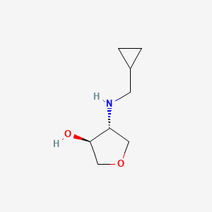 molecular formula C8H15NO2 B1474187 (3S,4R)-4-[(环丙基甲基)氨基]氧杂环-3-醇 CAS No. 1932011-97-6