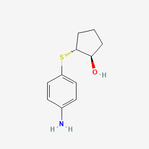 molecular formula C11H15NOS B1474194 (1R,2R)-2-[(4-氨基苯基)硫烷基]环戊烷-1-醇 CAS No. 2165665-38-1