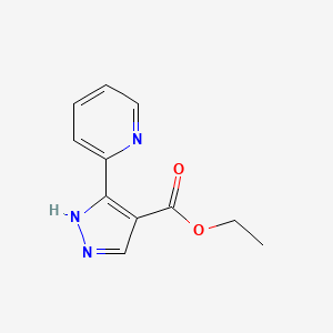 molecular formula C11H11N3O2 B1474200 ethyl 3-(pyridin-2-yl)-1H-pyrazole-4-carboxylate CAS No. 1188263-92-4