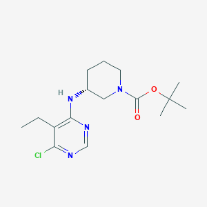 molecular formula C16H25ClN4O2 B1474202 tert-Butyl (3R)-3-[(6-chloro-5-ethyl-4-pyrimidinyl)amino]-1-piperidinecarboxylate CAS No. 2205503-64-4