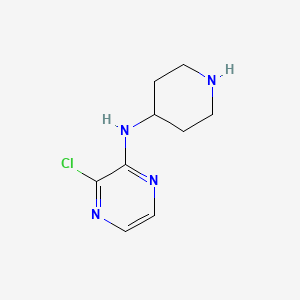 molecular formula C9H13ClN4 B1474203 3-氯-N-(哌啶-4-基)吡嗪-2-胺 CAS No. 1378866-09-1