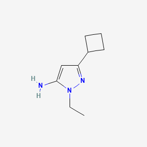 molecular formula C9H15N3 B1474208 3-cyclobutyl-1-ethyl-1H-pyrazol-5-amine CAS No. 1707396-05-1
