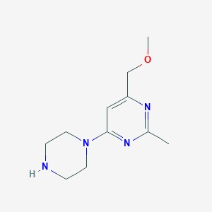 molecular formula C11H18N4O B1474212 4-(Methoxymethyl)-2-methyl-6-(piperazin-1-yl)pyrimidine CAS No. 1239770-81-0