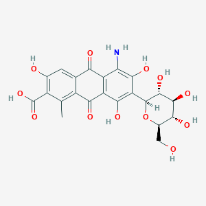 molecular formula C22H21NO12 B1474231 5-Amino-3,6,8-trihydroxy-1-methyl-9,10-dioxo-7-[(2S,3R,4R,5S,6R)-3,4,5-trihydroxy-6-(hydroxymethyl)oxan-2-yl]anthracene-2-carboxylic acid CAS No. 407626-19-1