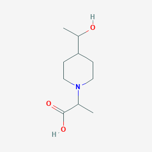molecular formula C10H19NO3 B1474236 2-(4-(1-Hydroxyethyl)piperidin-1-yl)propanoic acid CAS No. 1697945-37-1