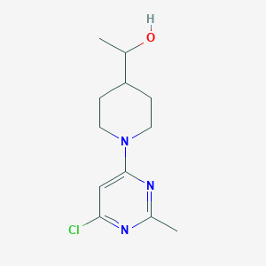 molecular formula C12H18ClN3O B1474239 1-(1-(6-氯-2-甲基嘧啶-4-基)哌啶-4-基)乙-1-醇 CAS No. 1914115-88-0