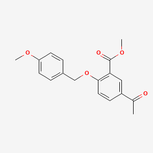 molecular formula C18H18O5 B1474241 5-Acetyl-2-(4-methoxybenzyloxy)-benzoic acid methyl ester CAS No. 1416339-27-9