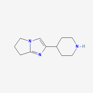 molecular formula C11H17N3 B1474242 2-(piperidin-4-yl)-6,7-dihydro-5H-pyrrolo[1,2-a]imidazole CAS No. 1505686-55-4