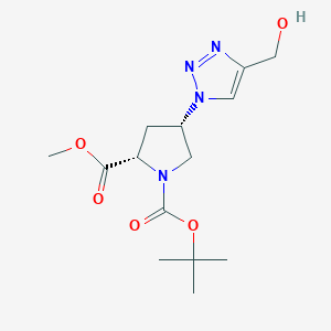 molecular formula C14H22N4O5 B1474248 1-(tert-Butyl) 2-methyl (2S,4S)-4-[4-(hydroxymethyl)-1H-1,2,3-triazol-1-yl]-1,2-pyrrolidinedicarboxylate CAS No. 1186058-91-2