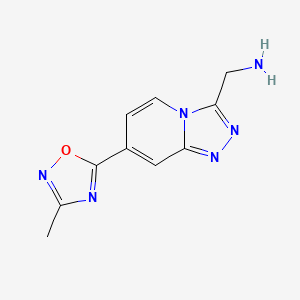 molecular formula C10H10N6O B1474251 [7-(3-Methyl-1,2,4-oxadiazol-5-yl)-[1,2,4]triazolo[4,3-a]pyridin-3-yl]methanamine CAS No. 1707735-10-1