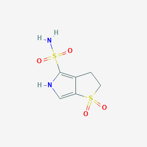 molecular formula C6H8N2O4S2 B1474254 1,1-dioxo-2H,3H,5H-1lambda6-thieno[2,3-c]pyrrole-4-sulfonamide CAS No. 1803597-27-4