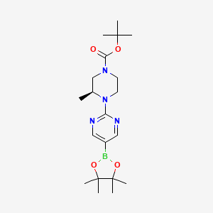 molecular formula C20H33BN4O4 B1474256 (S)-叔丁基 3-甲基-4-[5-(4,4,5,5-四甲基-1,3,2-二氧杂硼环-2-基)嘧啶-2-基]哌嗪-1-甲酸酯 CAS No. 1632498-00-0