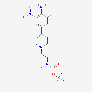 molecular formula C20H30N4O4 B1474259 tert-butyl (2-(4-(4-amino-3-methyl-5-nitrophenyl)-5,6-dihydropyridin-1(2H)-yl)ethyl)(methyl)carbamate CAS No. 1189777-87-4