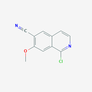 molecular formula C11H7ClN2O B1474265 1-クロロ-7-メトキシイソキノリン-6-カルボニトリル CAS No. 1427393-40-5