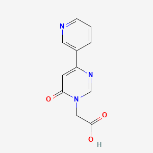 molecular formula C11H9N3O3 B1474267 (6-Oxo-4-pyridin-3-yl-6H-pyrimidin-1-yl)-acetic acid CAS No. 1708263-95-9