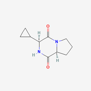 molecular formula C10H14N2O2 B1474274 (3S,8AS)-3-Cyclopropylhexahydropyrrolo[1,2-a]pyrazine-1,4-dione CAS No. 2166262-56-0