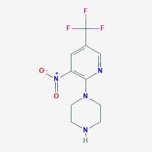 molecular formula C10H11F3N4O2 B1474277 1-(3-Nitro-5-(trifluoromethyl)pyridin-2-yl)piperazine CAS No. 943238-03-7