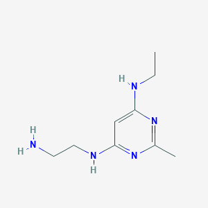 molecular formula C9H17N5 B1474279 N4-(2-aminoethyl)-N6-ethyl-2-methylpyrimidine-4,6-diamine CAS No. 1706419-05-7