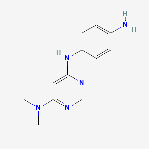 molecular formula C12H15N5 B1474281 N-(4-Amino-phenyl)-N',N'-dimethyl-pyrimidine-4,6-diamine CAS No. 1706435-60-0