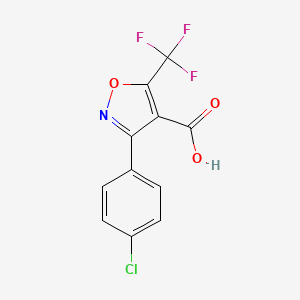 molecular formula C11H5ClF3NO3 B1474287 3-(4-Chlorophenyl)-5-(trifluoromethyl)isoxazole-4-carboxylic acid CAS No. 1159978-81-0