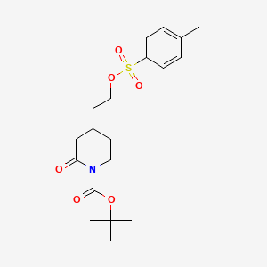 molecular formula C19H27NO6S B1474293 tert-Butyl 2-oxo-4-(2-(tosyloxy)-ethyl)piperidine-1-carboxylate CAS No. 1648864-33-8