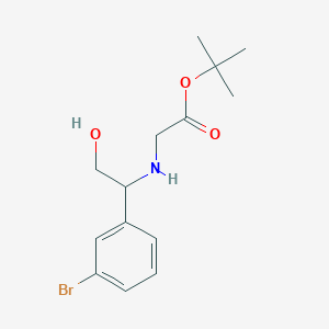 molecular formula C14H20BrNO3 B1474306 叔丁基 2-(1-(3-溴苯基)-2-羟乙基氨基)乙酸酯 CAS No. 2205414-71-5