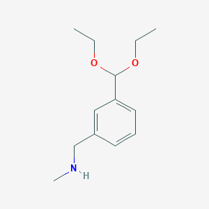 molecular formula C13H21NO2 B1474308 1-(3-(diethoxymethyl)phenyl)-N-methylmethanamine CAS No. 2166837-53-0