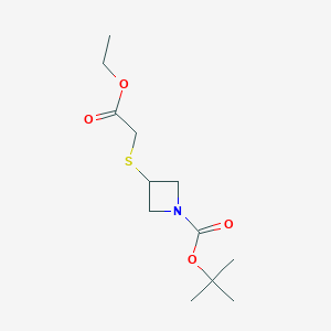 molecular formula C12H21NO4S B1474331 tert-Butyl 3-((2-ethoxy-2-oxoethyl)-thio)azetidine-1-carboxylate CAS No. 1648864-56-5