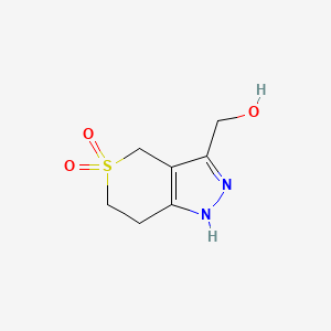 molecular formula C7H10N2O3S B1474338 3-(Hydroxymethyl)-2,4,6,7-tetrahydrothiopyrano[4,3-c]pyrazole 5,5-dioxide CAS No. 1351384-48-9