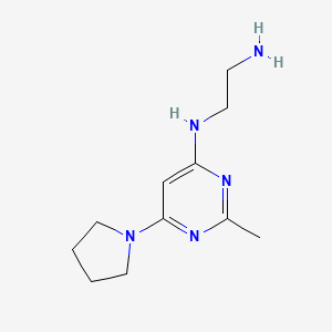molecular formula C11H19N5 B1474340 N'-(2-methyl-6-pyrrolidin-1-yl-pyrimidin-4-yl)ethane-1,2-diamine CAS No. 1706447-09-7