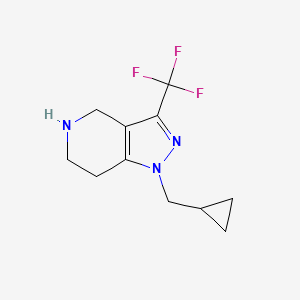 molecular formula C11H14F3N3 B1474343 1-(cyclopropylmethyl)-3-(trifluoromethyl)-4,5,6,7-tetrahydro-1H-pyrazolo[4,3-c]pyridine CAS No. 1706443-10-8