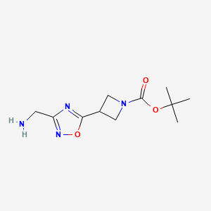 B1474350 Tert-butyl 3-(3-(aminomethyl)-1,2,4-oxadiazol-5-yl)azetidine-1-carboxylate CAS No. 1823774-69-1