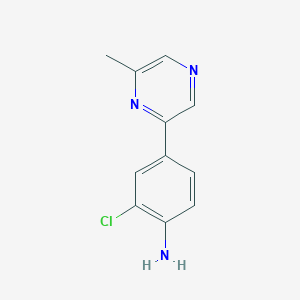 molecular formula C11H10ClN3 B1474367 2-Chloro-4-(6-methylpyrazin-2-yl)aniline CAS No. 1648864-30-5