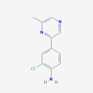 molecular formula C11H10ClN3 B1474367 2-氯-4-(6-甲基吡嗪-2-基)苯胺 CAS No. 1648864-30-5