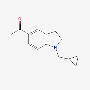 molecular formula C14H17NO B1474378 1-(1-Cyclopropylmethyl-2,3-dihydro-1H-indol-5-yl)-ethanone CAS No. 1601877-00-2