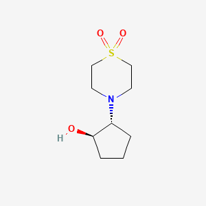 molecular formula C9H17NO3S B1474379 4-[(1R,2R)-2-hydroxycyclopentyl]-1lambda6-thiomorpholine-1,1-dione CAS No. 1932227-87-6