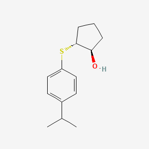 molecular formula C14H20OS B1474384 (1R,2R)-2-{[4-(propan-2-yl)phenyl]sulfanyl}cyclopentan-1-ol CAS No. 1993365-28-8