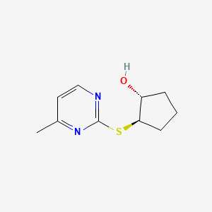 molecular formula C10H14N2OS B1474387 (1R,2R)-2-[(4-methylpyrimidin-2-yl)sulfanyl]cyclopentan-1-ol CAS No. 1932339-94-0