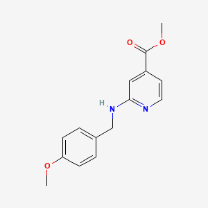 molecular formula C15H16N2O3 B1474388 2-(4-Methoxybenzylamino)-isonicotinic acid methyl ester CAS No. 1917789-59-3