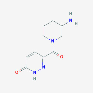molecular formula C10H14N4O2 B1474389 6-(3-氨基哌啶-1-羰基)吡ridazin-3(2H)-one CAS No. 1695327-07-1