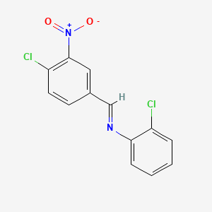 2-chloro-N-[(E)-(4-chloro-3-nitrophenyl)methylidene]aniline