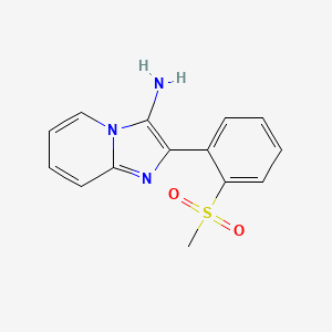 Imidazo(1,2-a)pyridine, 3-amino-2-(o-methylsulfonylphenyl)-