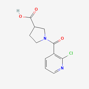 molecular formula C11H11ClN2O3 B1474427 1-(2-Chloronicotinoyl)pyrrolidine-3-carboxylic acid CAS No. 1571803-16-1