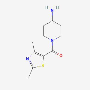 molecular formula C11H17N3OS B1474430 (4-Aminopiperidin-1-yl)(2,4-dimethylthiazol-5-yl)methanone CAS No. 1693856-46-0