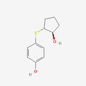 4-{[(1R,2R)-2-hydroxycyclopentyl]sulfanyl}phenol