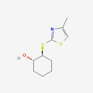 molecular formula C10H15NOS2 B1474448 (1S,2S)-2-[(4-methyl-1,3-thiazol-2-yl)sulfanyl]cyclohexan-1-ol CAS No. 1932670-70-6