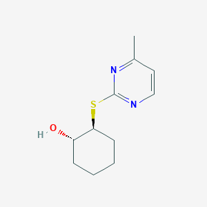 molecular formula C11H16N2OS B1474452 (1S,2S)-2-[(4-metilpirimidin-2-il)sulfanil]ciclohexan-1-ol CAS No. 1932683-33-4